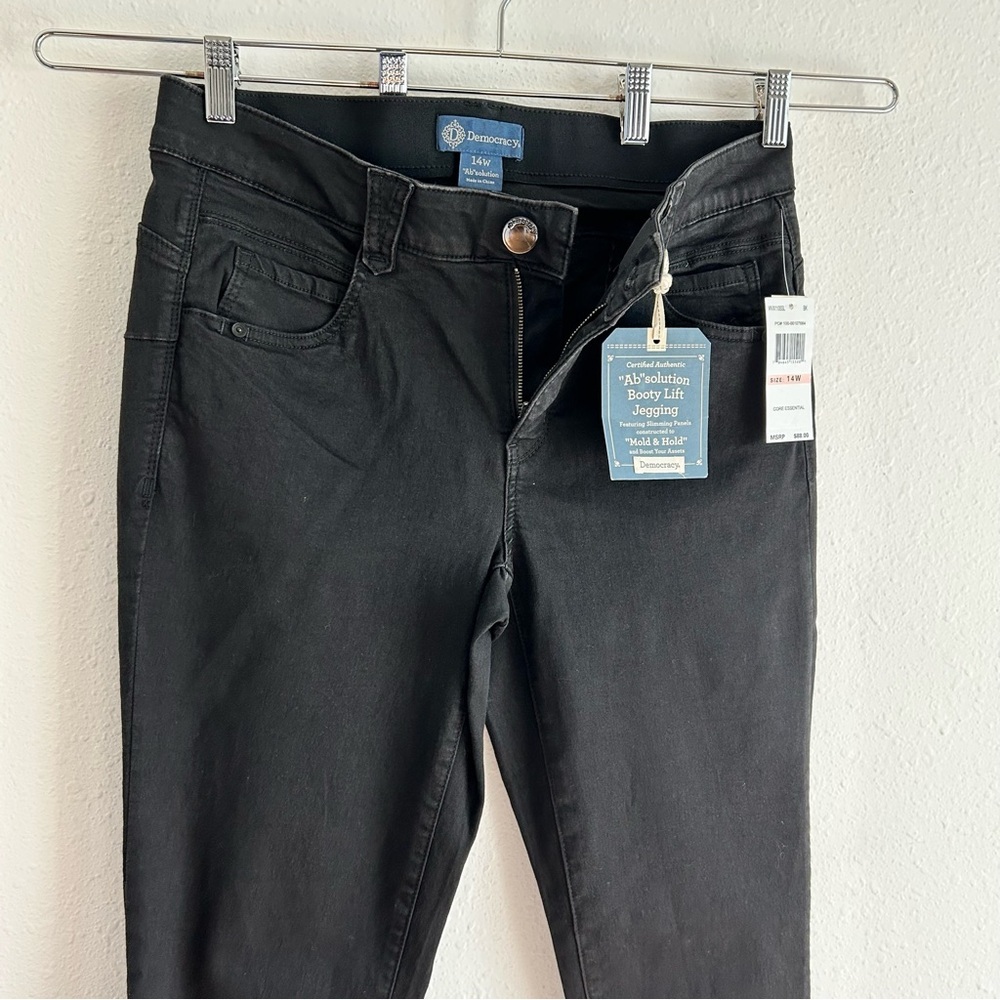 Democracy Jegging Jeans Women's Plus Size 14W Black Denim Stretch Booty Lift - Picture 4 of 11